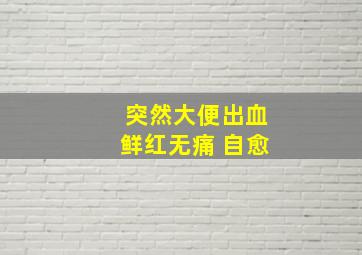 突然大便出血鲜红无痛 自愈